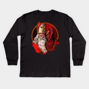 Krampus and Saint Nicholas Kids Long Sleeve T-Shirt